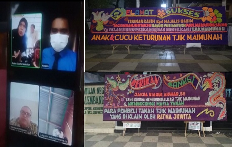 Buntut Kiriman papan karangan bunga. Foto. Istimewa