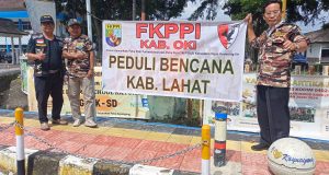 Ketua KB FKPPI 0602 OKI H. Taufik Hasdipa Lakukan Penggalangan Dana Peduli Bencana Lahat diampingi Pengurus dan Anggota
