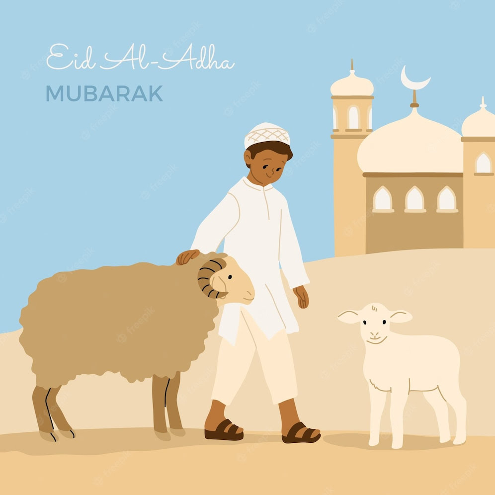 hand-drawn-people-celebrating-eid-al-adha-illustration_23-2148977855